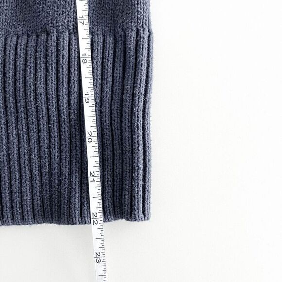 Banana Republic Women's Ribbed Knit Pockets Cardigan Sweater Navy Blue Medium - Picture 6 of 7